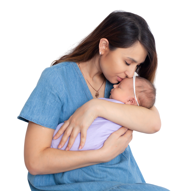 Mother holding baby
